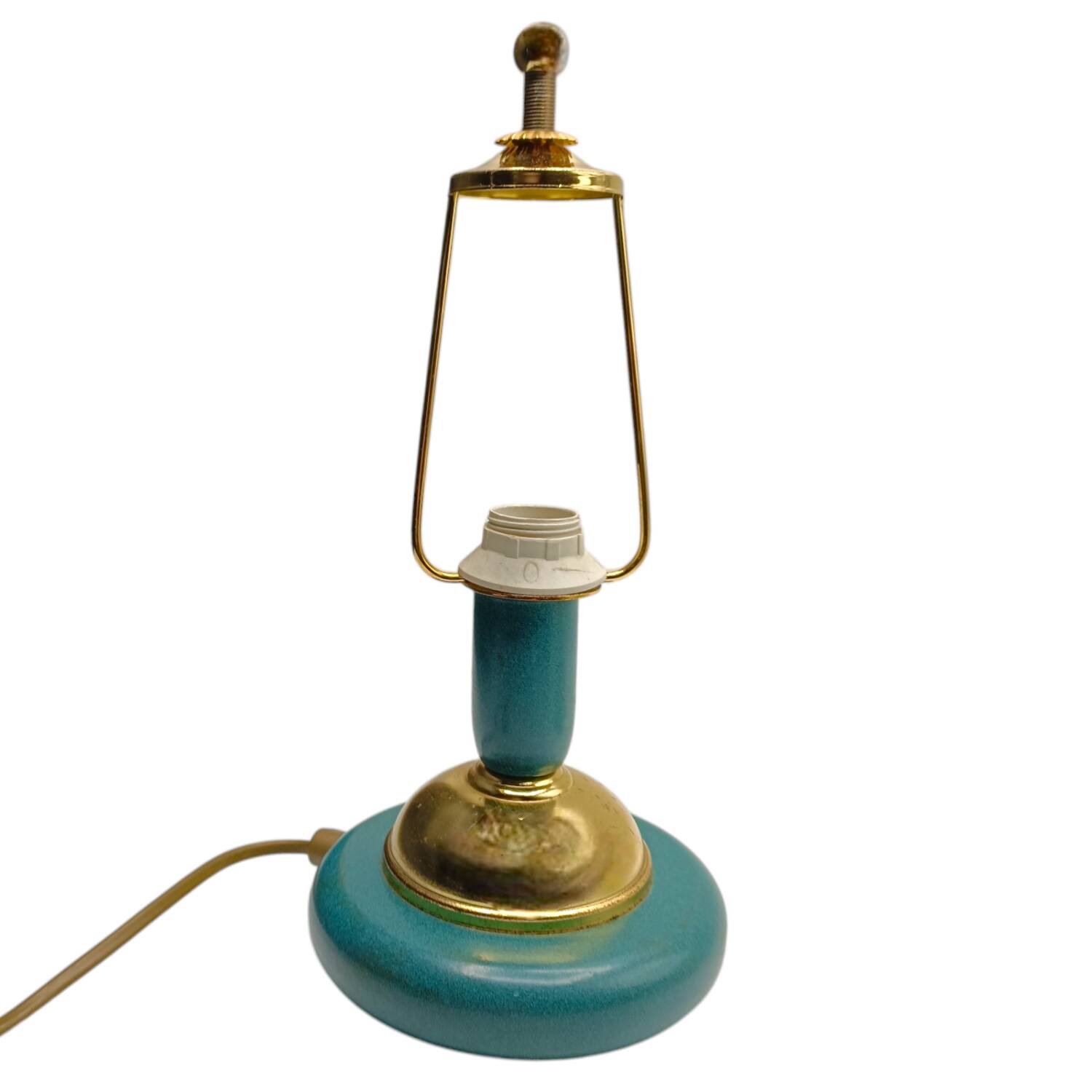 Vintage - Pair of lamps - Glass & Metal