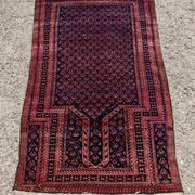 Vintage Persian Baluch prayer rug in wool from the 1950s.