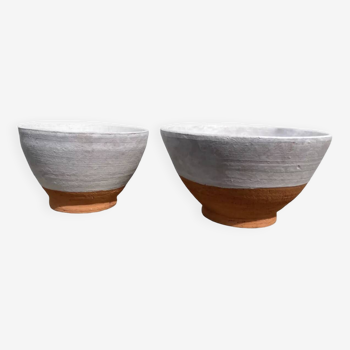 Duo de bols poterie céramique blanc wabi sabi