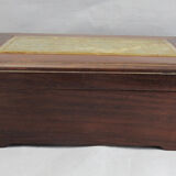 Chinese wooden box decorated with jade plates