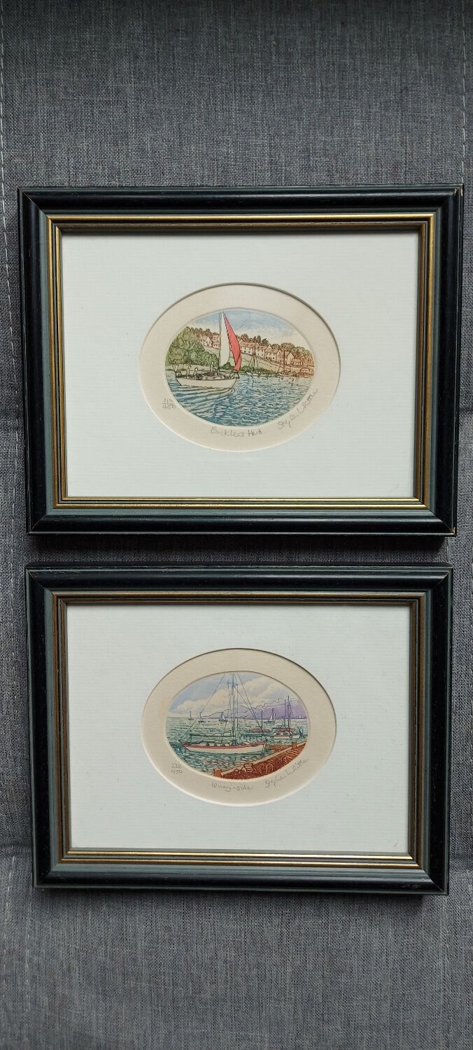 Pair of marine watercolors