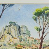 "La Roque Alric" watercolor on paper by Gabriel Kissling