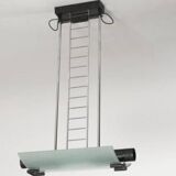 Metal and frosted glass suspension