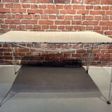 Wrought iron garden set painted white