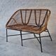 Italian mid century bamboo and iron 2-seater sofa, 1960s