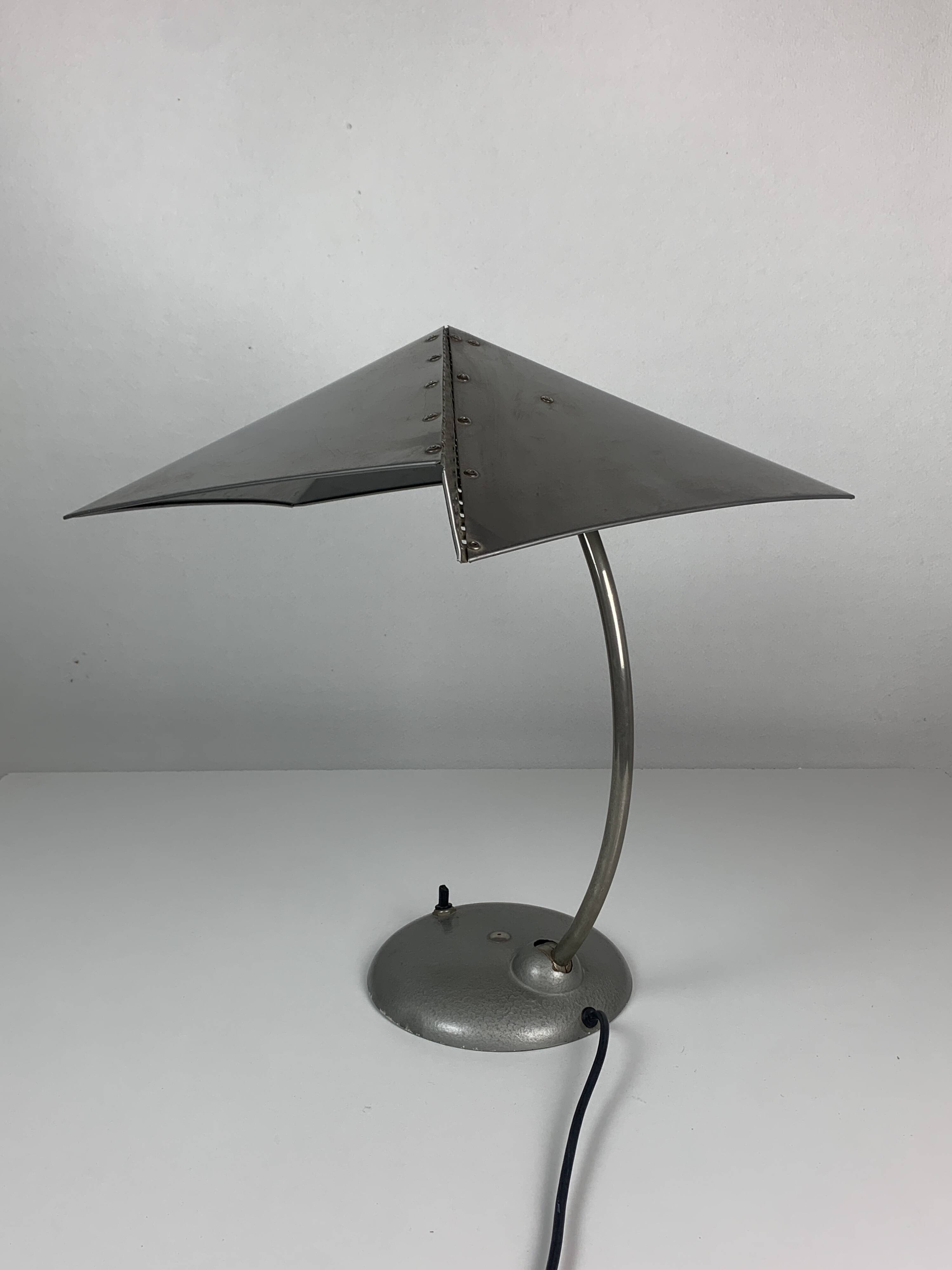 Modernist metal Bauhaus desk lamp, 1960s