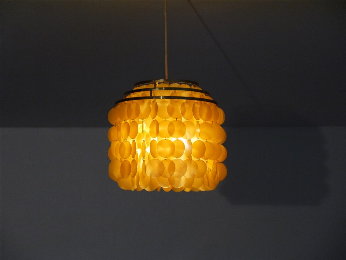 Scandinavian suspension in brass and grapevines 1970