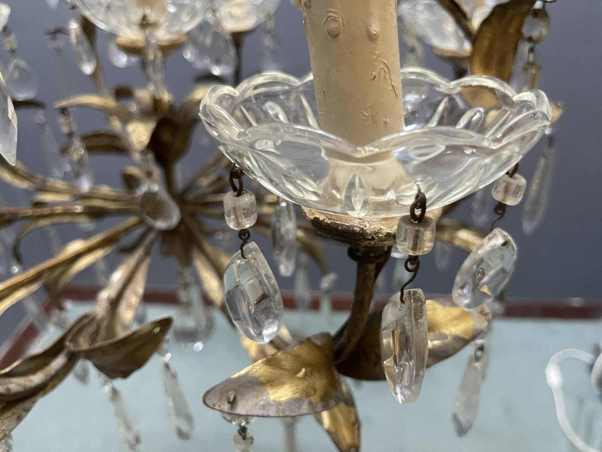 Italian Florentine Tole Chandelier, Italy, 1950s