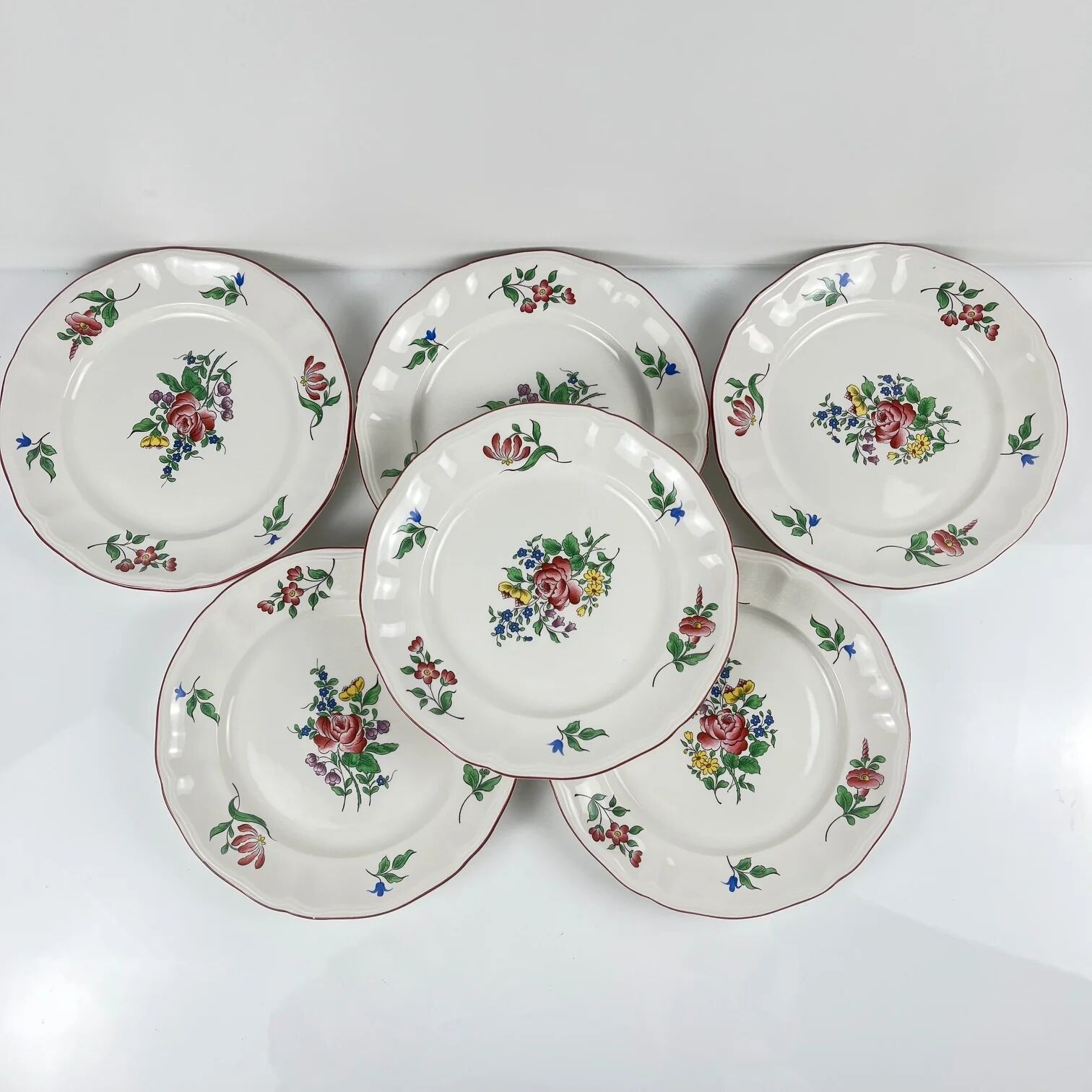 Set de 6 assiettes à dessert KG Lunéville – modèle Réverbère