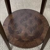 Round pedestal table / side table in wood marquetry
