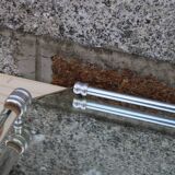 Vintage mirrored tray with glass and metal handles – H5 × W39 × D30 cm