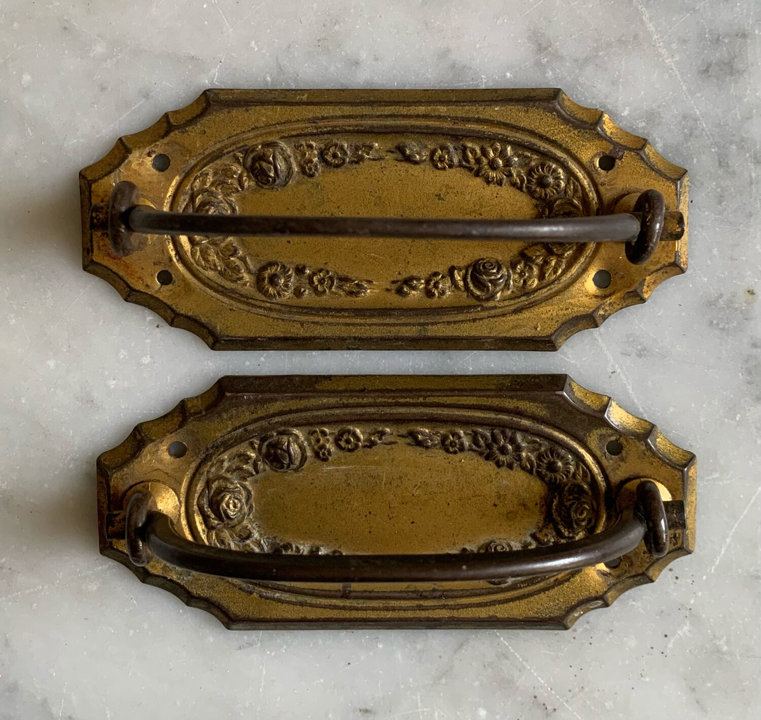 Art deco brass handles