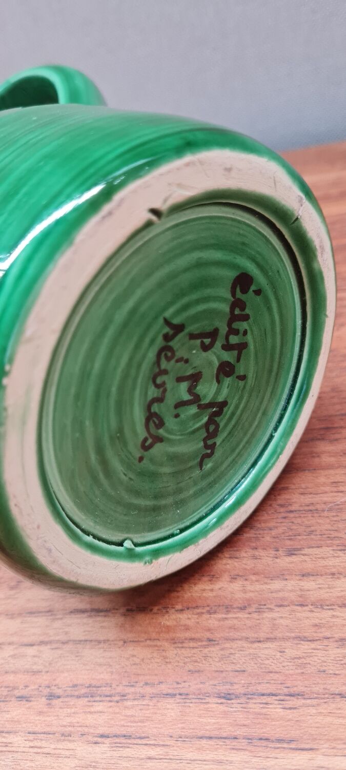 Paul millet sevres ceramic pitcher