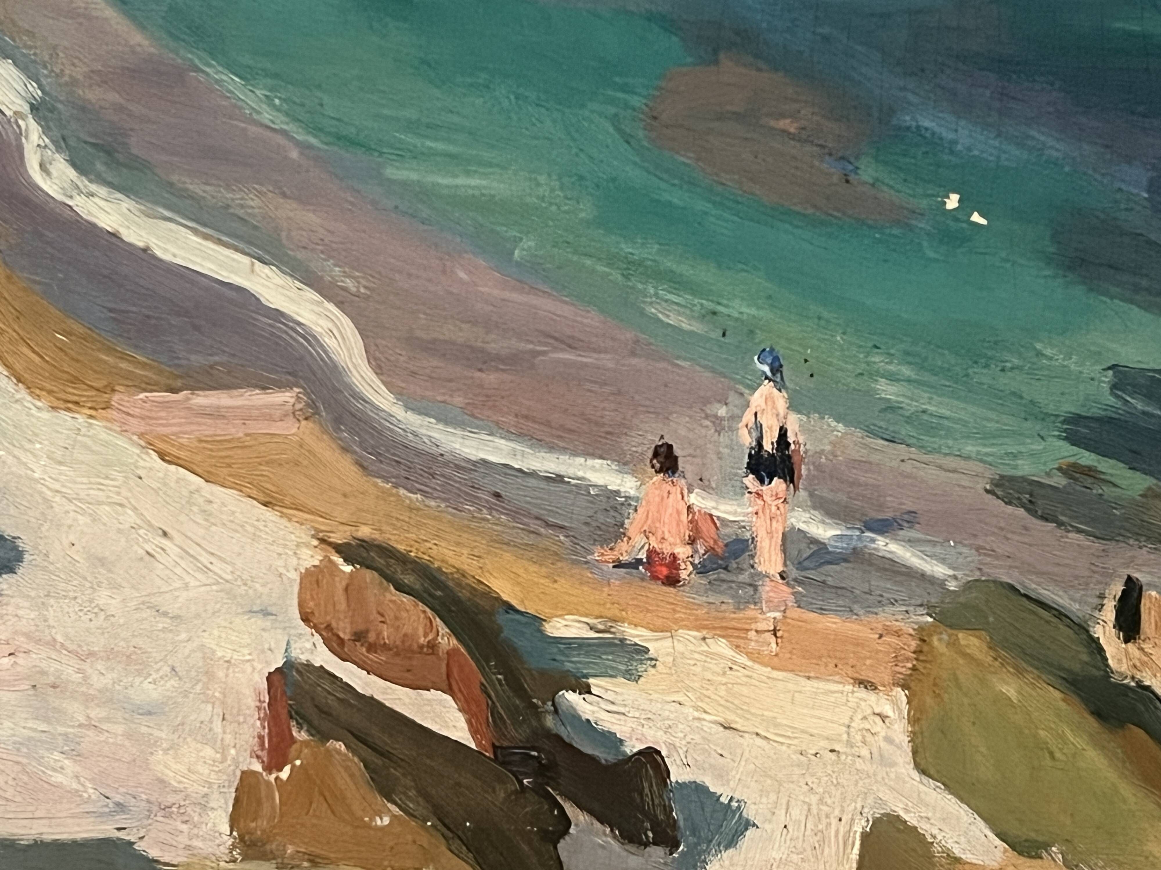 "View of the AGUAY Bay" Oil on canvas by Edmond ASTRUC 20th century