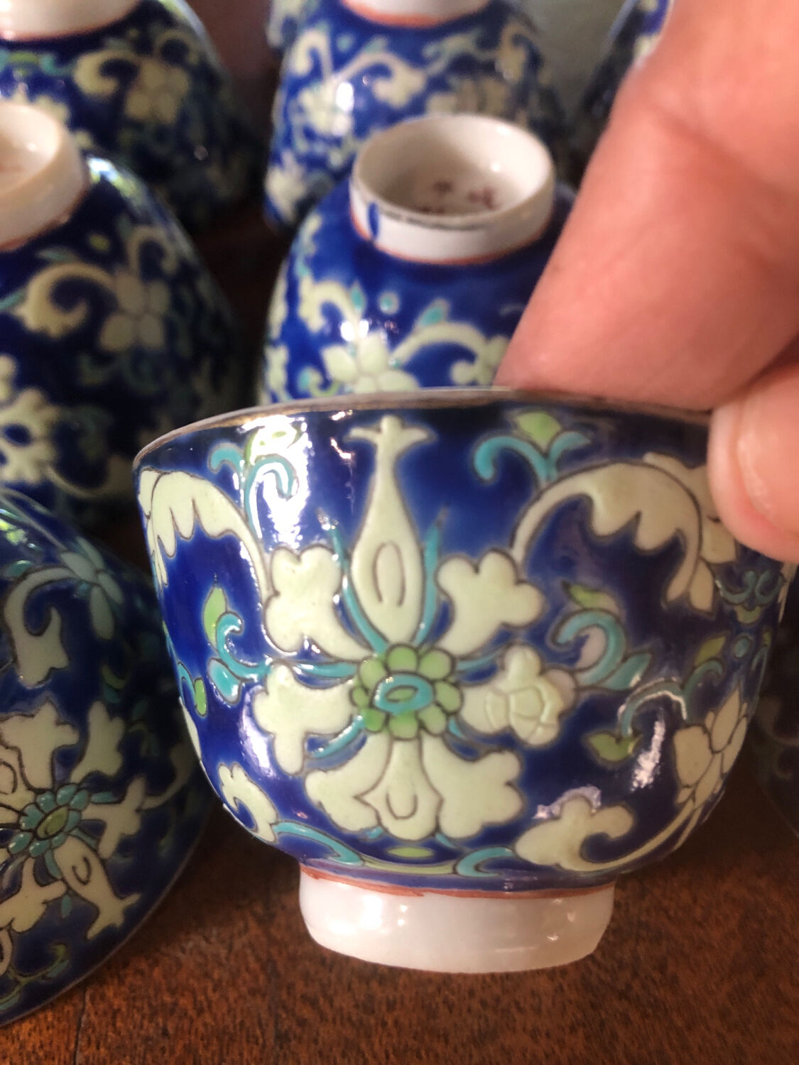 Small cloisonné enamel Chinese bowls