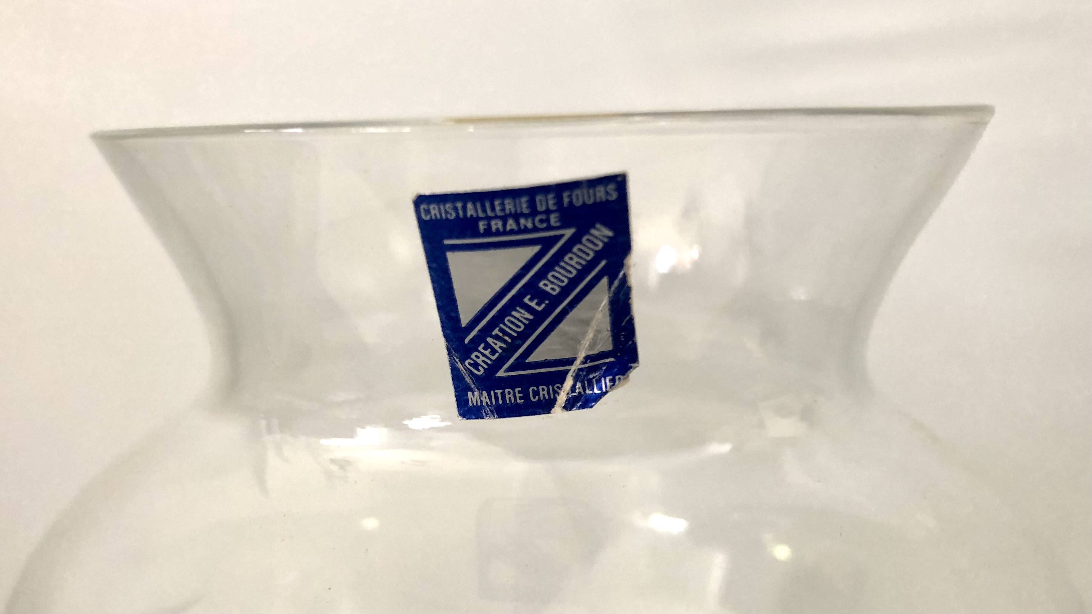 Engraved crystal vase, master cristallier e.bourdon