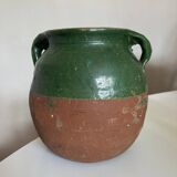 Green glazed earthenware jar vase 1950