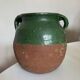 Vase jarre tere cuite vernissée vert 1950