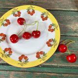 6 dessert plates vintage cherry Limoges porcelain