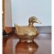 Vintage Solid Brass Duck-Shaped Jewelry Box