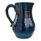 Blue ceramic pitcher