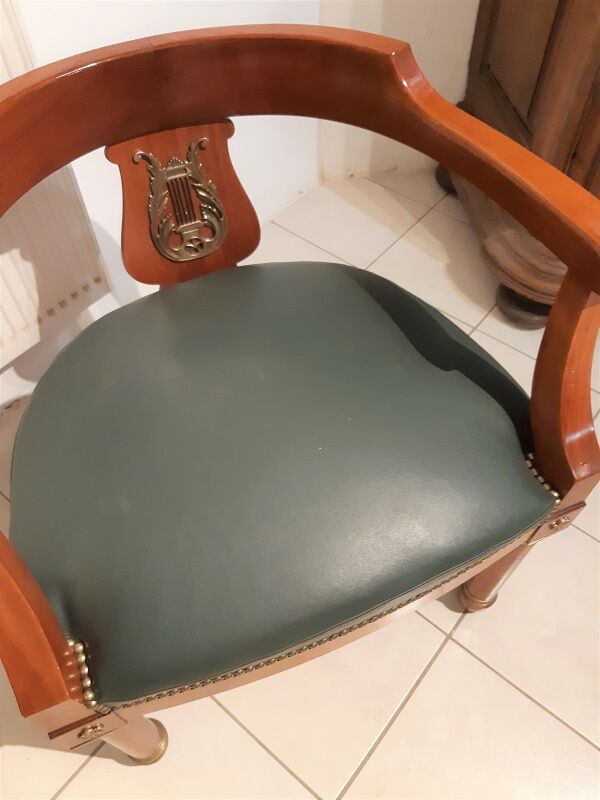 Empire office armchair with column feet