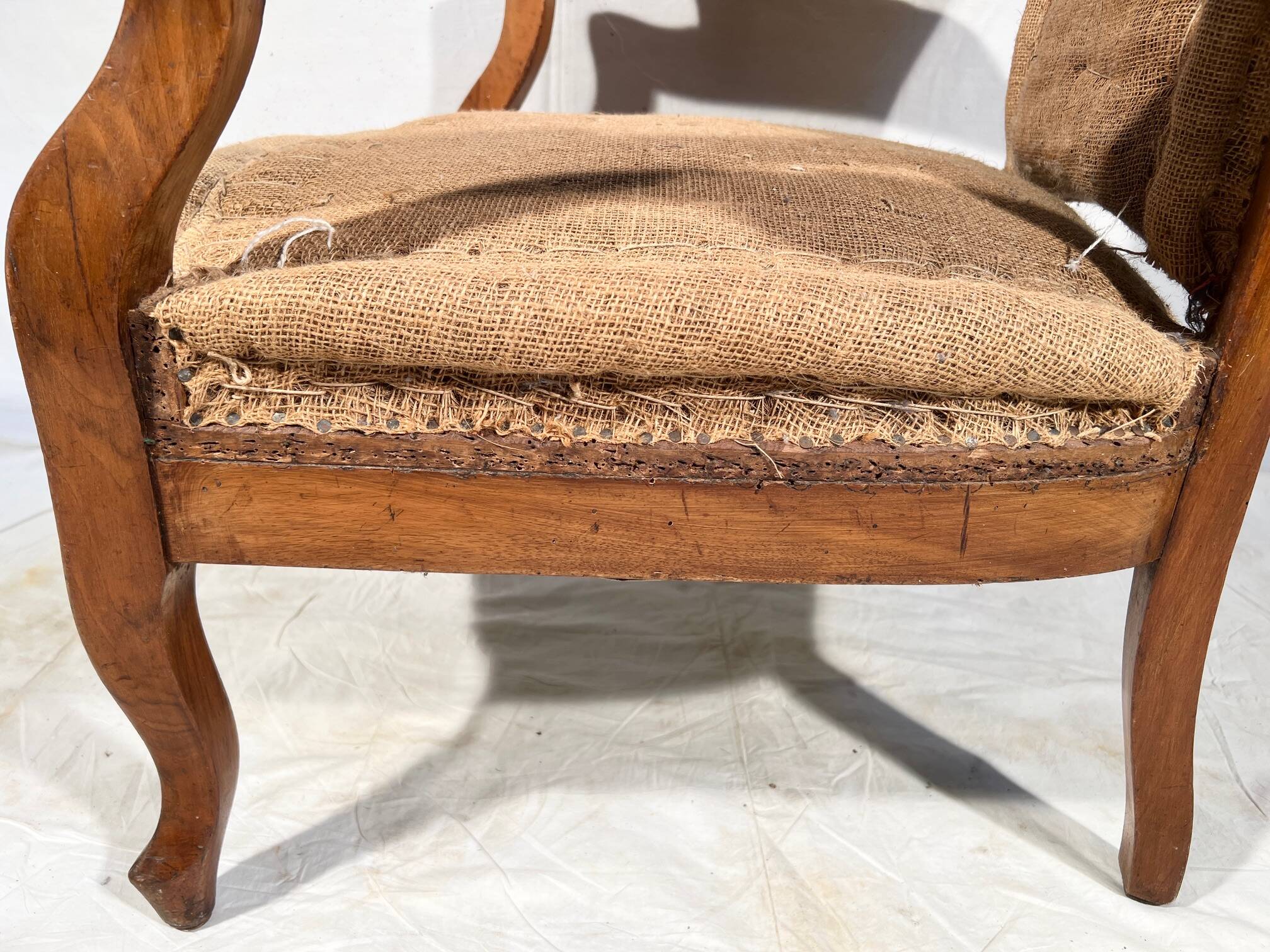 Louis Philippe 19th century Voltaire armchair ready to upholster