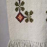 Tapisserie artisanale chemin de table campagne bohème scandinave