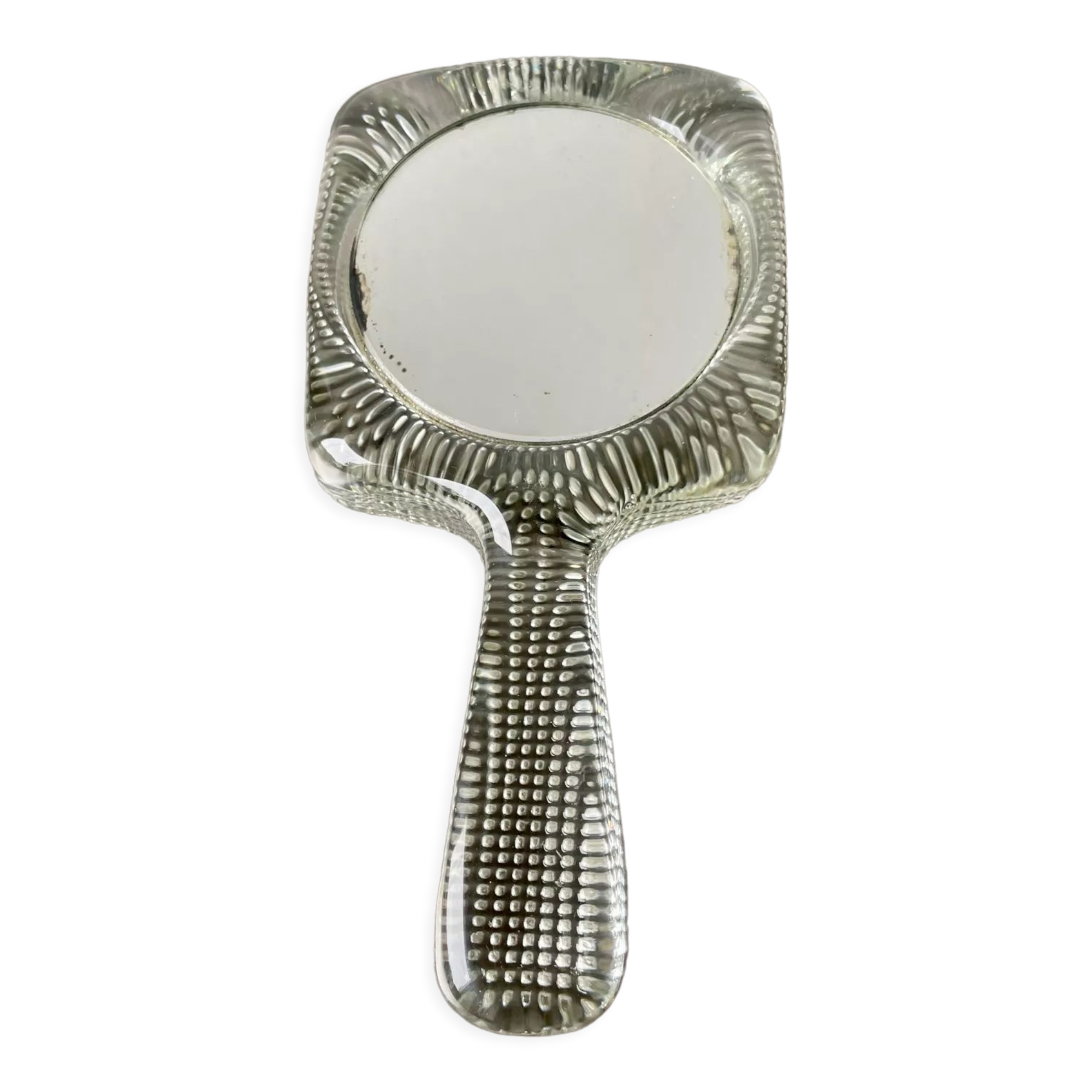 Handheld glass mirror Swedish design 1960's