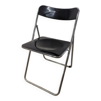 Black and chrome vintage folding chair