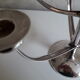Silver metal chandelier by Gustav Beran for Keltum