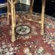 Dining table rattan/wicker/glass 1960 - vintage chic