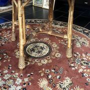 Dining table in rattan, wicker and glass 1960