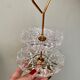 Porte bijoux ou serviteur vintage en verre ciselé et laiton