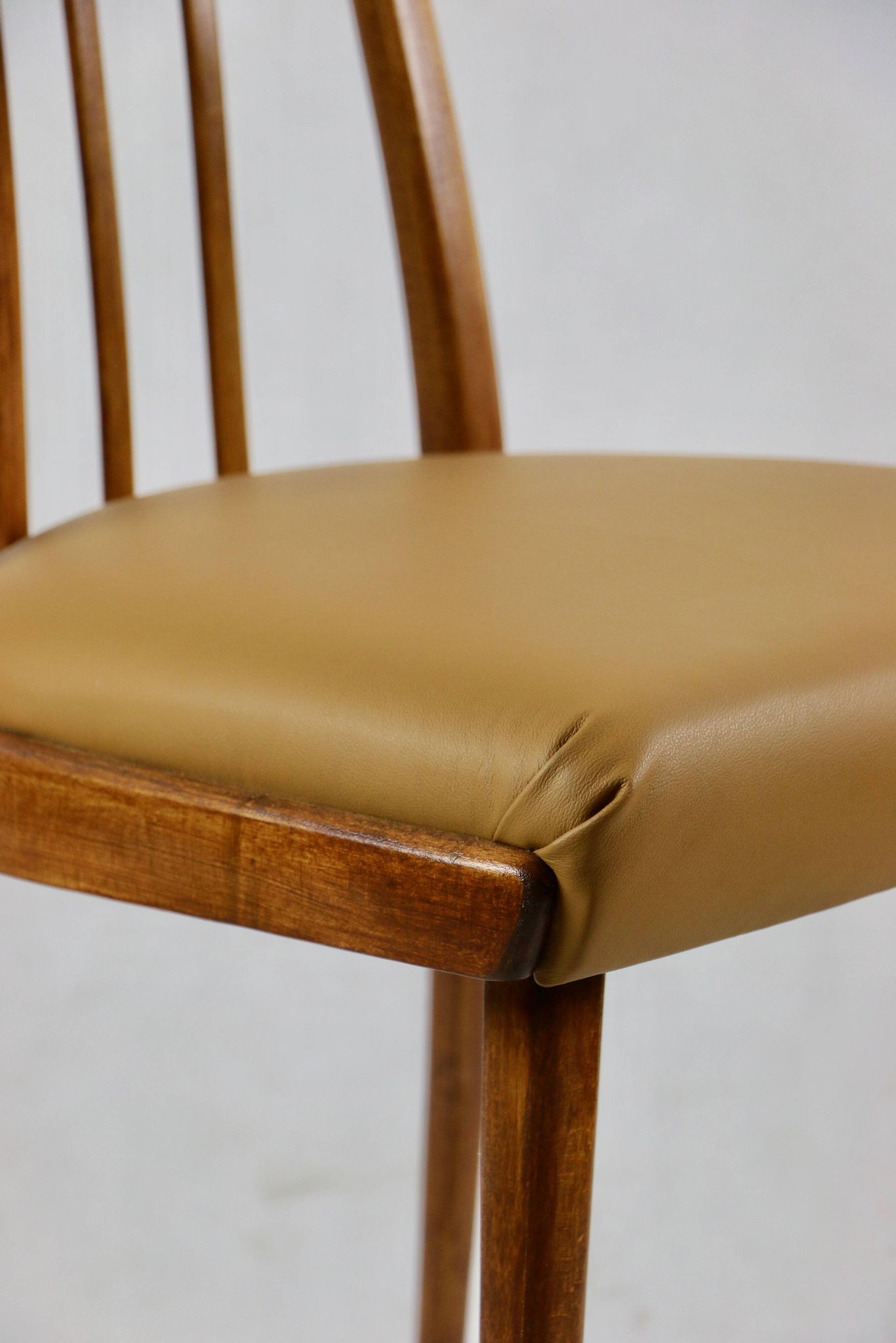 Camel Brown Natural Leather Dining Chair, 1970s