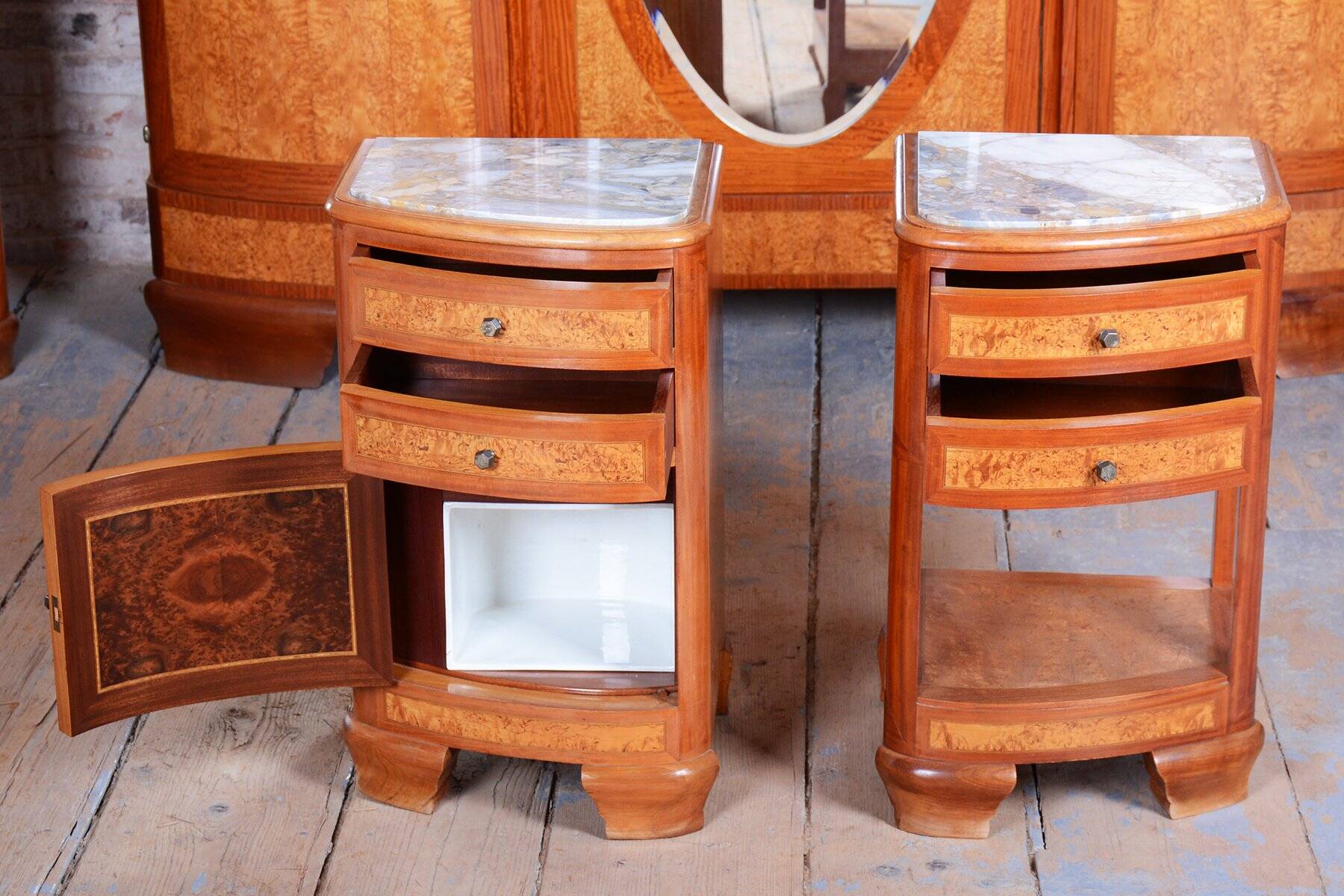 Art Deco Bedroom Suite from Louis Majorelle, Fance, 1930s, Set of 8
