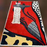 Tapis tufté, "poisson/chat"