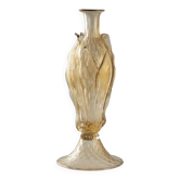 Vase vintage en verre avec décorations en feuille d’or, Italie, XXe siècle