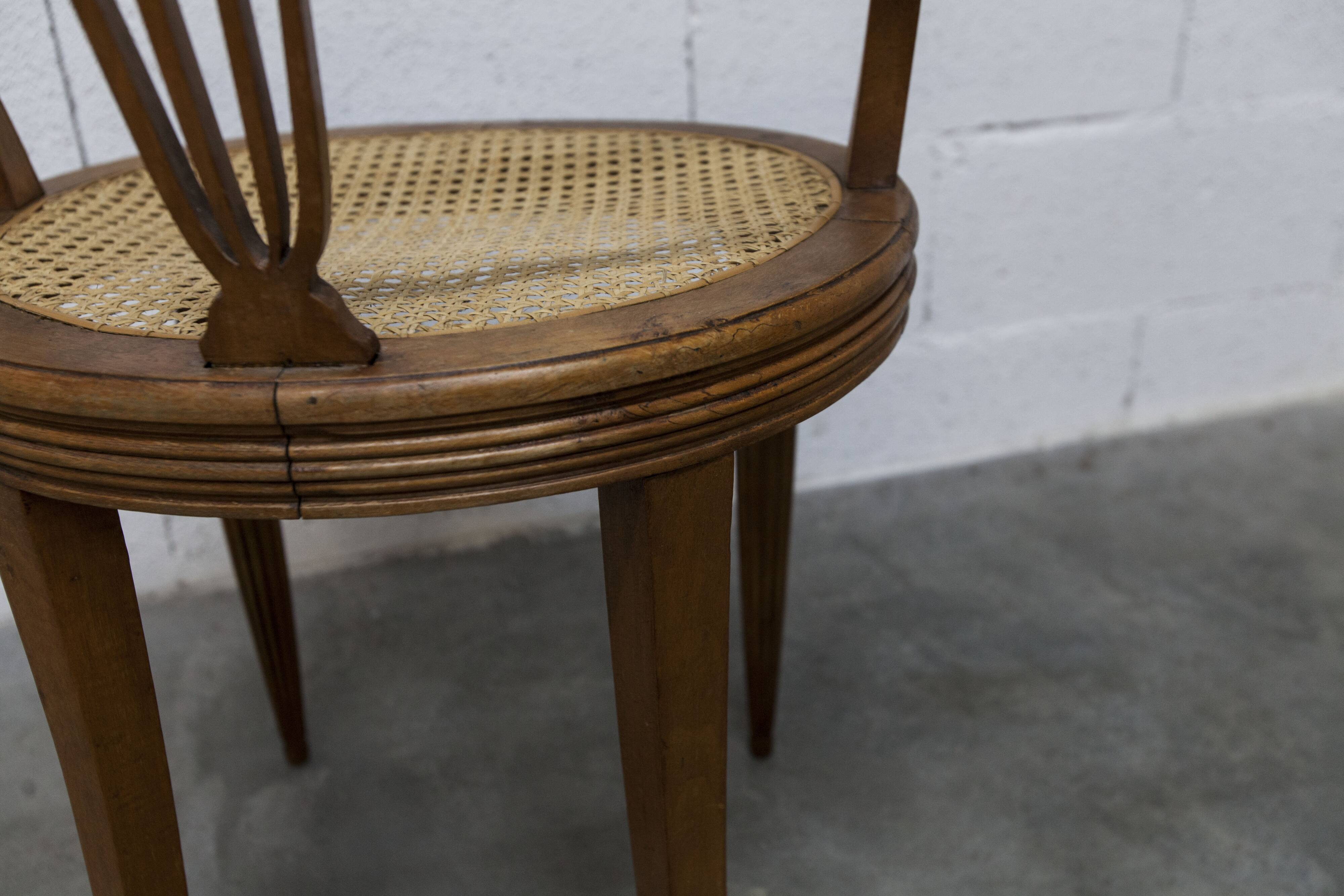 Vintage Louis XVI style chair – Cane seat, lyre-shaped back