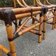 4 chaises en bambou et cannage