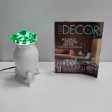 Postmodern Green Murano Glass and White Aluminum Table Lamp, Italy