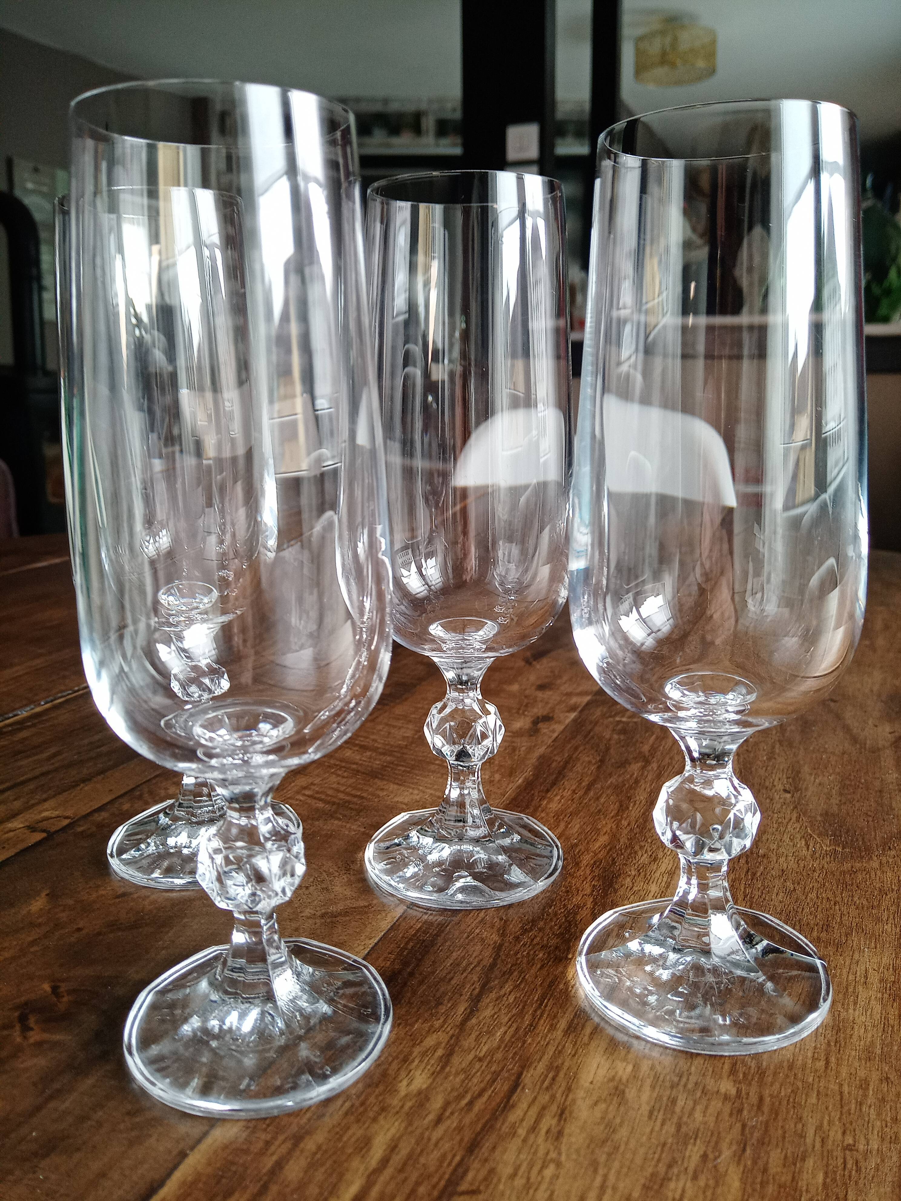 Lot de 4 flûtes à champagne en cristal