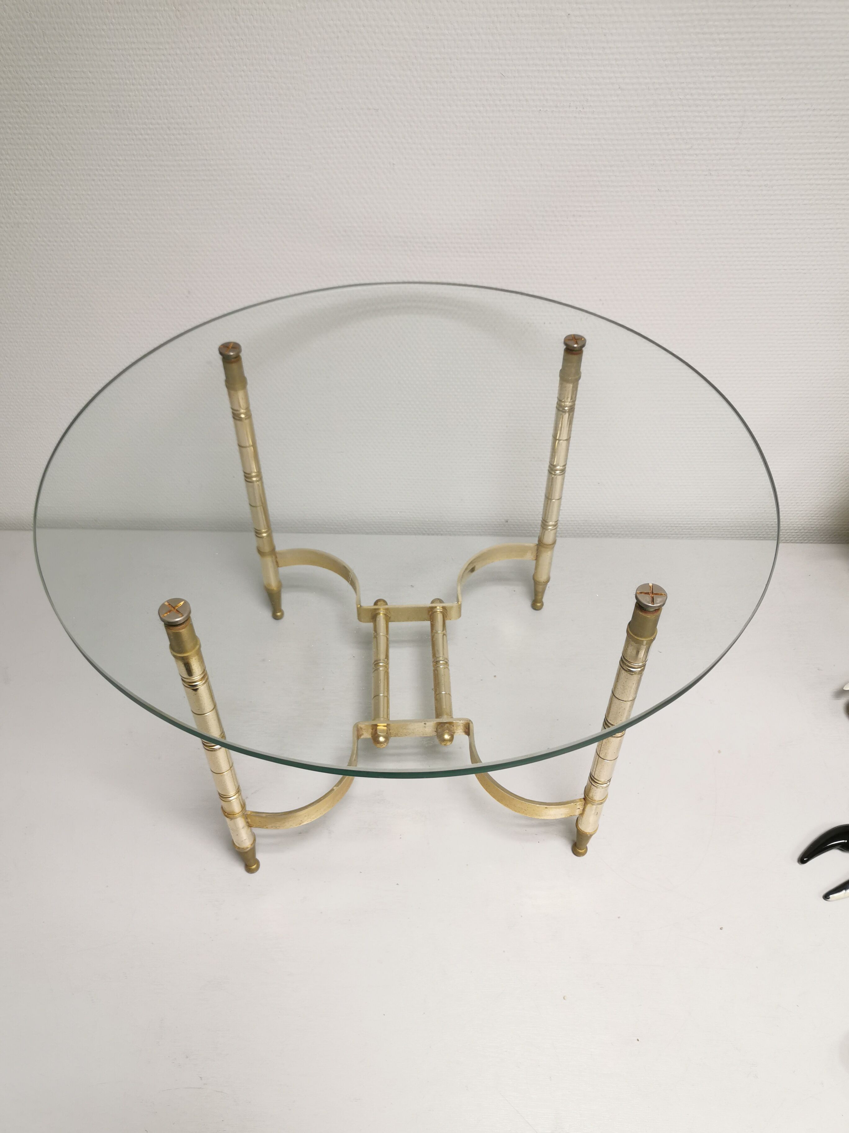 Table basse de salon vintage hollywood regency années 50-60