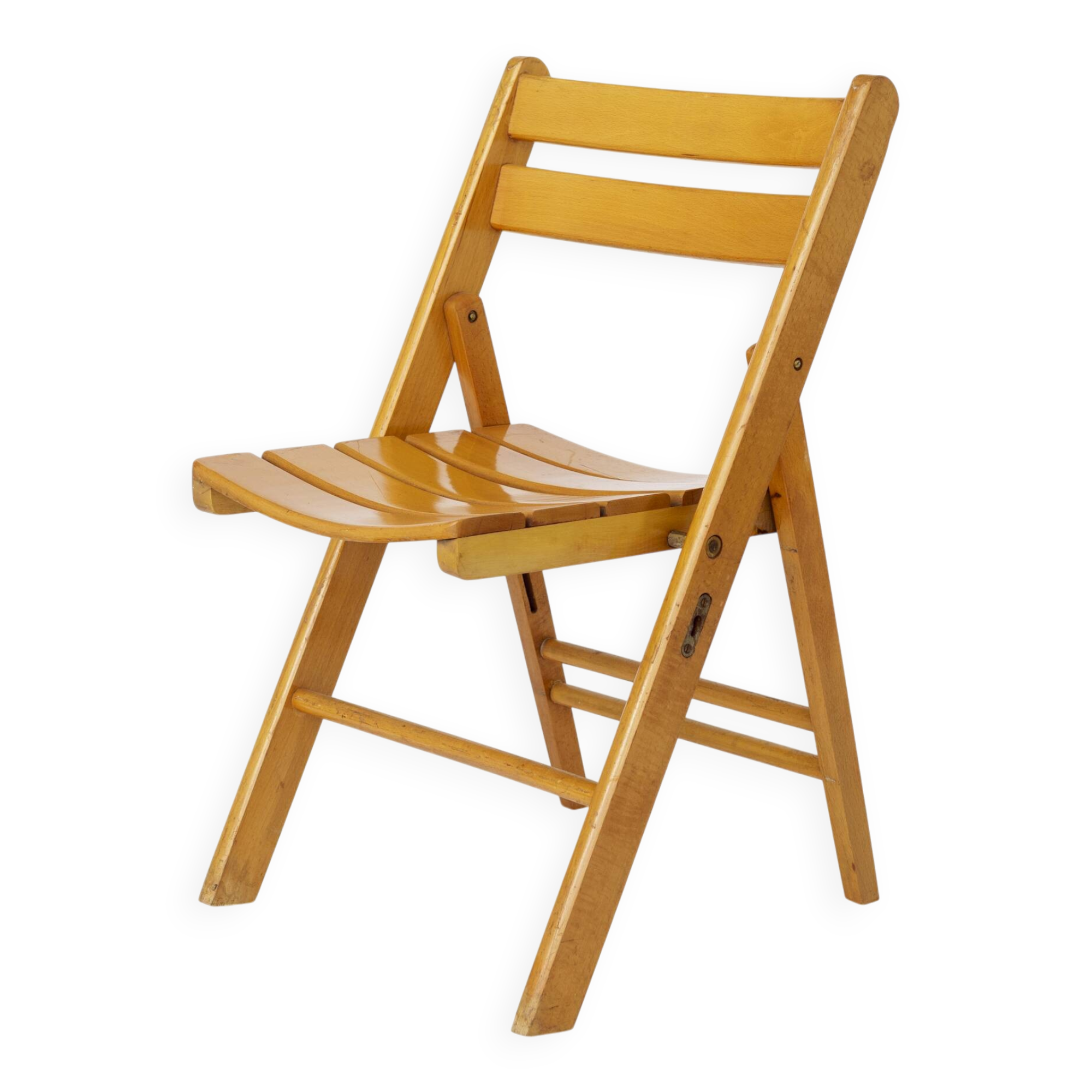 1 of 4 Vintage Folding Chair, 1950s–1960s German Design, Beech Wood
