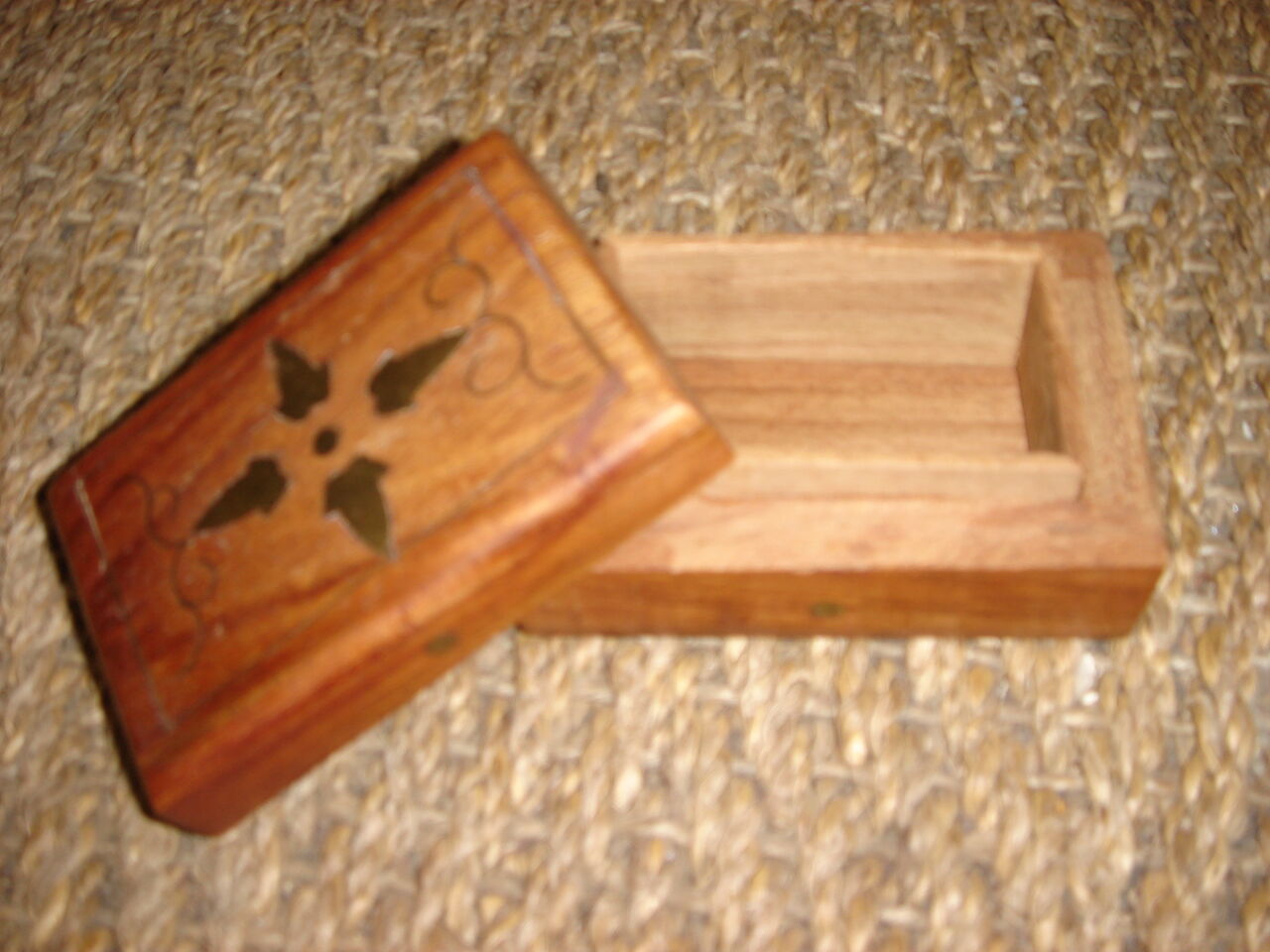 rectangle box India, wood & copper