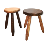 Two tripod stools wooden feet pencils