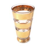 Vase verre bandes or