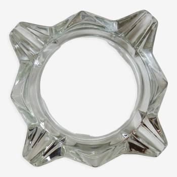 Transparent glass ashtray Made in France