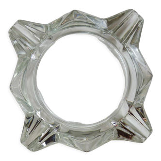 Transparent glass ashtray Made in France