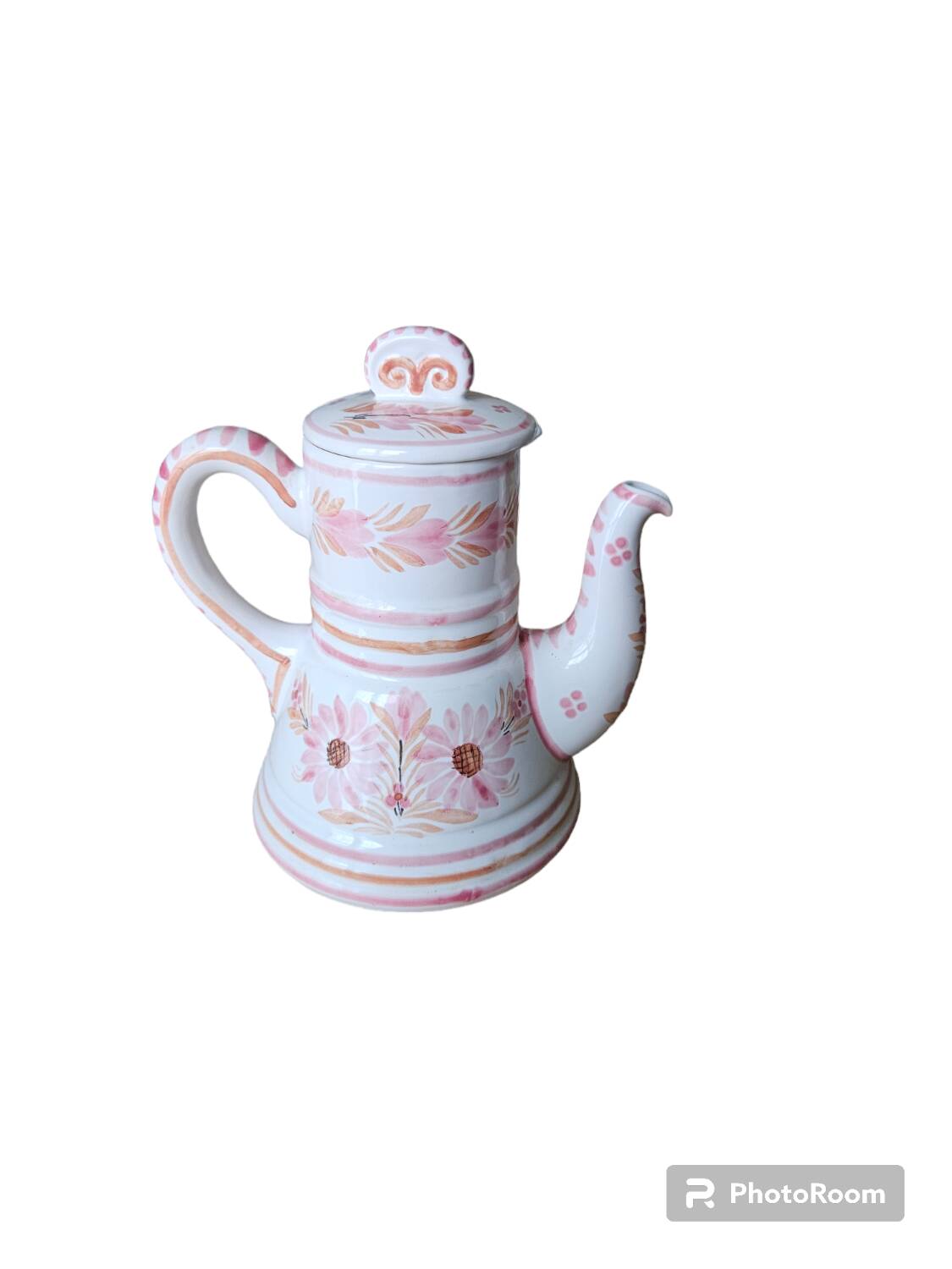 HB HENRIOT QUIMPER pink flower coffee maker